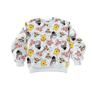 Disney Winnie The Pooh Light Blue Sweatshirt Small (4-6) Tigger Piglet Eeyore